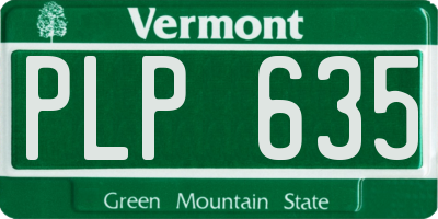 VT license plate PLP635
