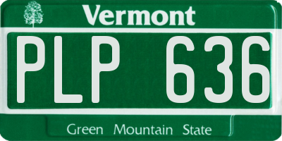 VT license plate PLP636
