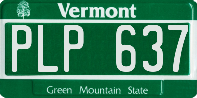 VT license plate PLP637