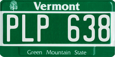 VT license plate PLP638