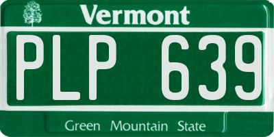 VT license plate PLP639