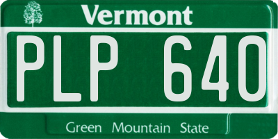 VT license plate PLP640