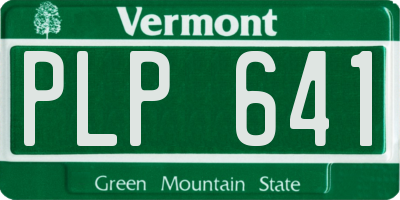 VT license plate PLP641