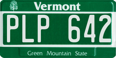 VT license plate PLP642