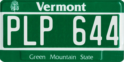 VT license plate PLP644