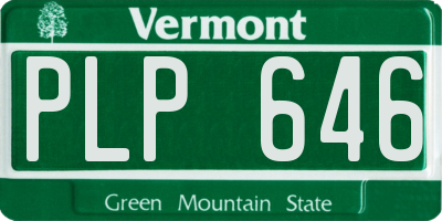 VT license plate PLP646