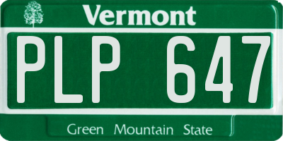VT license plate PLP647