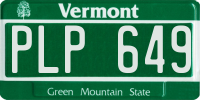 VT license plate PLP649