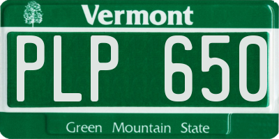 VT license plate PLP650