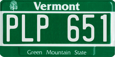 VT license plate PLP651