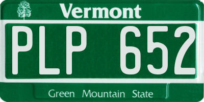 VT license plate PLP652