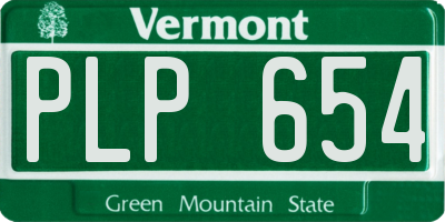 VT license plate PLP654