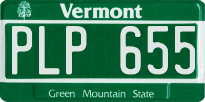 VT license plate PLP655