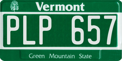 VT license plate PLP657