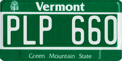 VT license plate PLP660