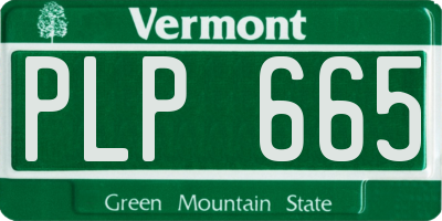 VT license plate PLP665