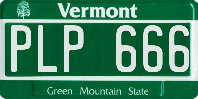 VT license plate PLP666