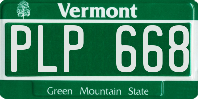VT license plate PLP668