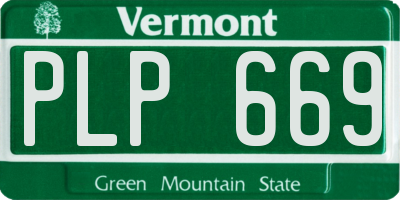VT license plate PLP669