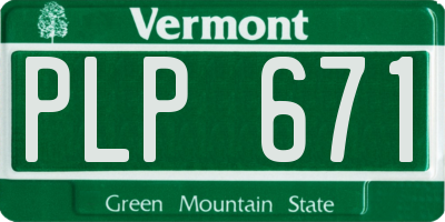 VT license plate PLP671