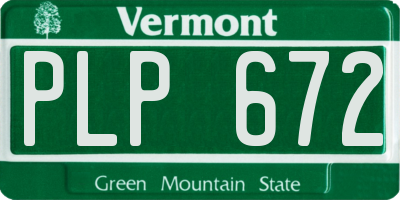VT license plate PLP672