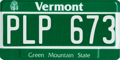 VT license plate PLP673