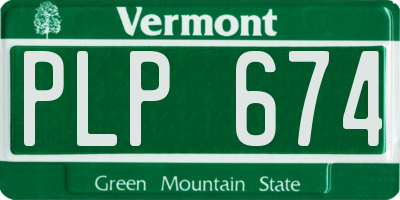 VT license plate PLP674
