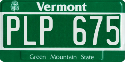 VT license plate PLP675