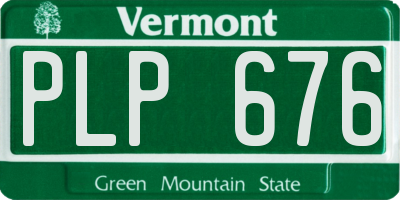 VT license plate PLP676