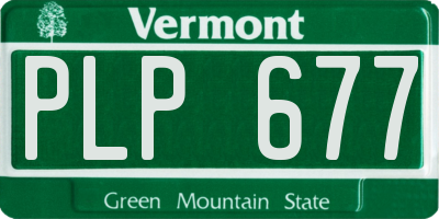 VT license plate PLP677