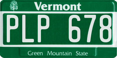 VT license plate PLP678