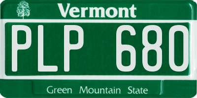 VT license plate PLP680