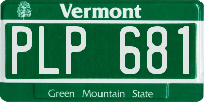 VT license plate PLP681