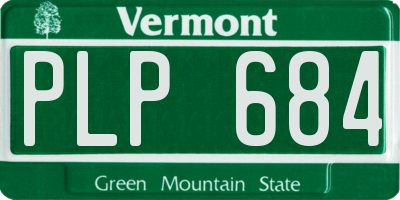 VT license plate PLP684