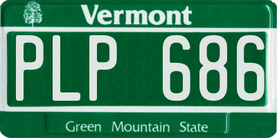 VT license plate PLP686