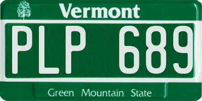 VT license plate PLP689