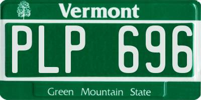 VT license plate PLP696
