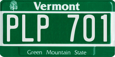 VT license plate PLP701