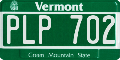 VT license plate PLP702