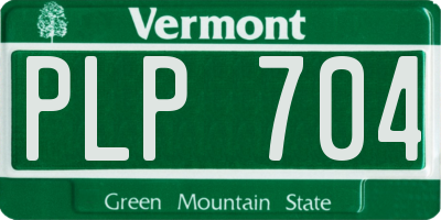 VT license plate PLP704