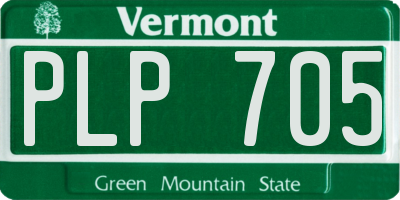 VT license plate PLP705