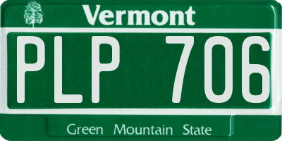 VT license plate PLP706