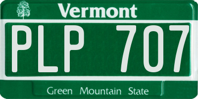 VT license plate PLP707