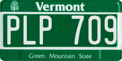 VT license plate PLP709