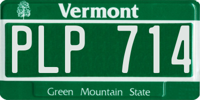 VT license plate PLP714