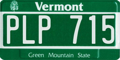 VT license plate PLP715