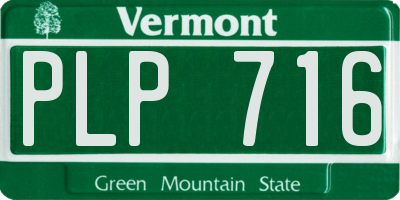 VT license plate PLP716