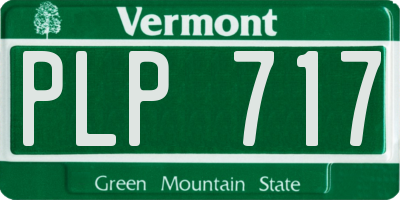 VT license plate PLP717