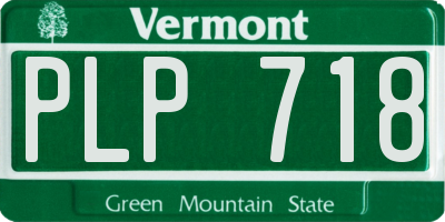 VT license plate PLP718