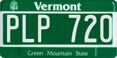 VT license plate PLP720